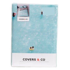 COVERS & CO Aqua 3pc Cotton Ocean Pattern Duvet Set
